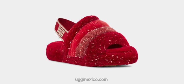 multi rojo 00NF245 UGG niños pelusa sí brillo metálico multi