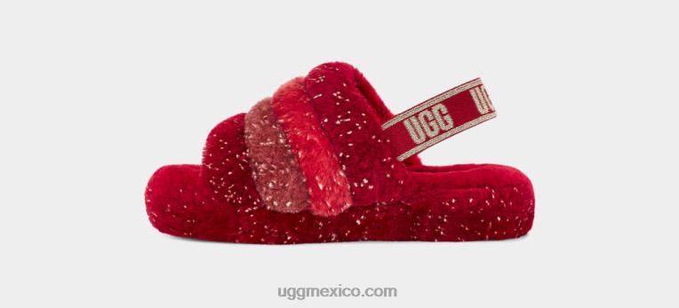 multi rojo 00NF245 UGG niños pelusa sí brillo metálico multi
