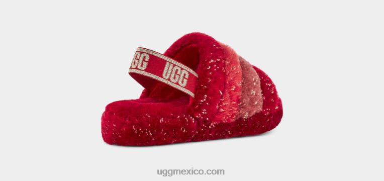 multi rojo 00NF245 UGG niños pelusa sí brillo metálico multi