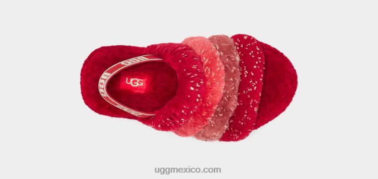 multi rojo 00NF245 UGG niños pelusa sí brillo metálico multi