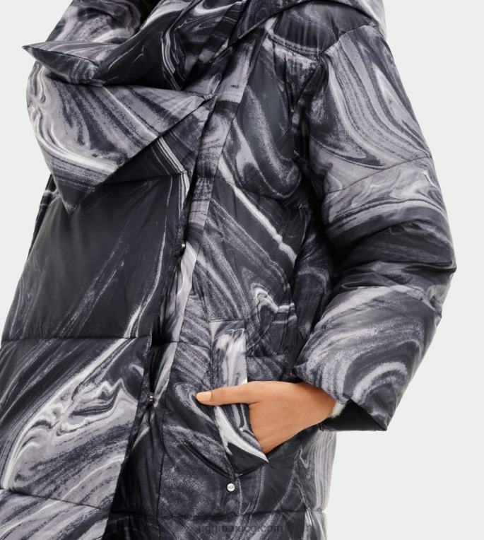 mármol negro/blanco 00NF2244 UGG mujer chaqueta acolchada catherina