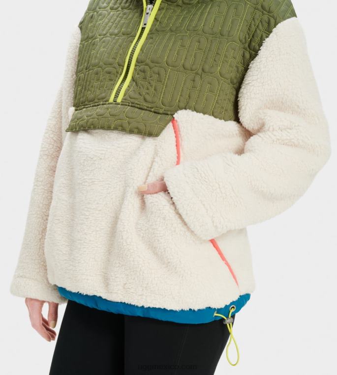 múltiples naturales 00NF2238 UGG mujer jersey de sherpa iggy con media cremallera