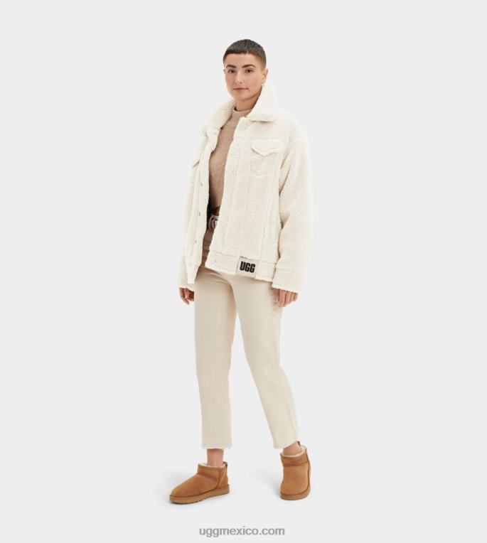 natural 00NF1160 UGG mujer chamarra de camionero frankie sherpa