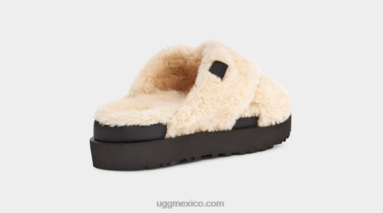 natural/negro 00NF477 UGG mujer tobogán cruzado de azúcar fuzz