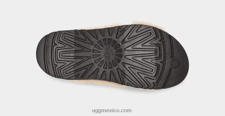 natural/negro 00NF477 UGG mujer tobogán cruzado de azúcar fuzz