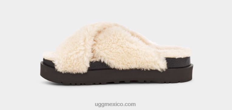 natural/negro 00NF830 UGG mujer tobogán cruzado de azúcar fuzz