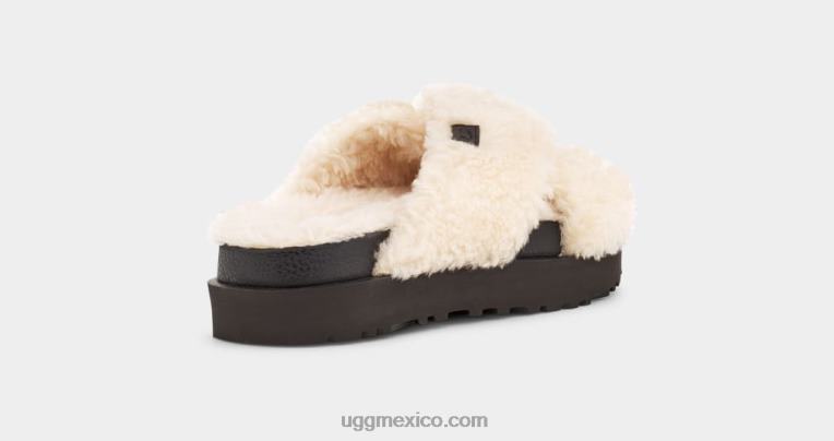 natural/negro 00NF830 UGG mujer tobogán cruzado de azúcar fuzz