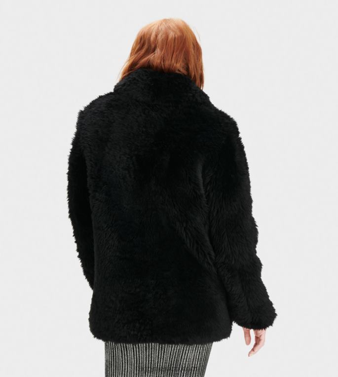 negro 00NF1172 UGG mujer abrigo corto de piel de oveja lianna