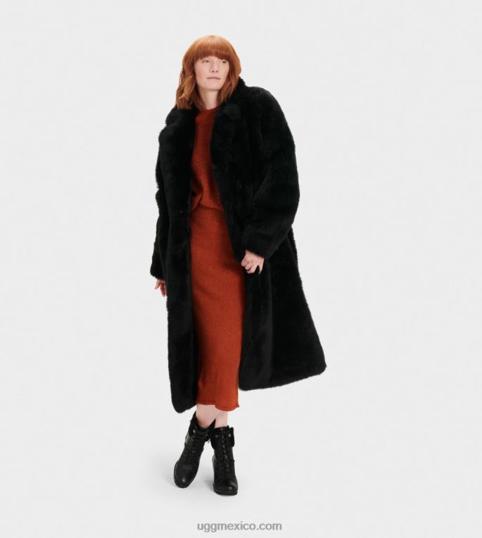 negro 00NF1174 UGG mujer abrigo largo de piel de oveja esme