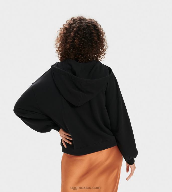 negro 00NF1368 UGG mujer sudadera con capucha y manga de media luna abbi