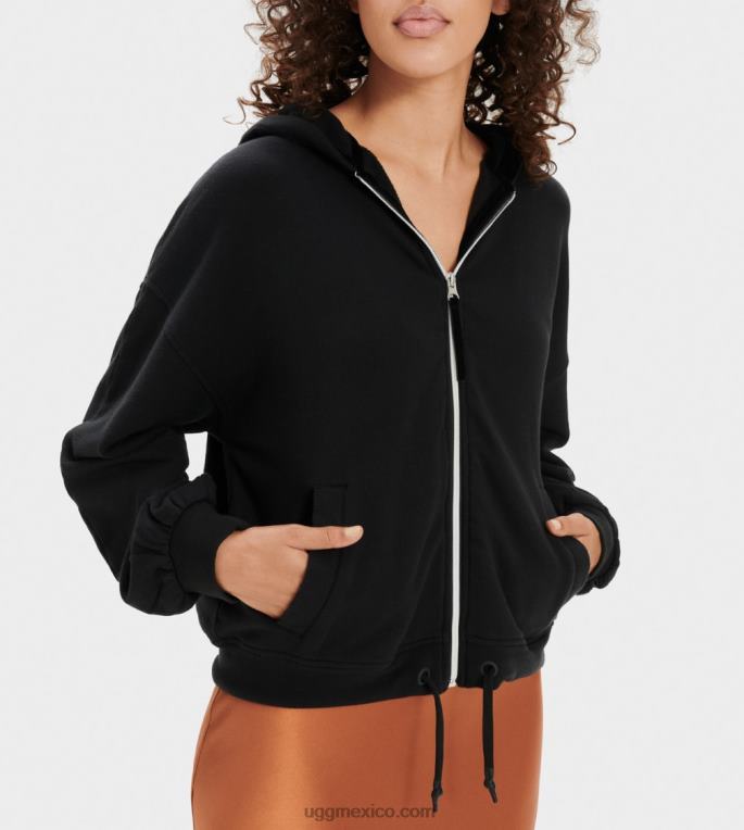 negro 00NF1368 UGG mujer sudadera con capucha y manga de media luna abbi
