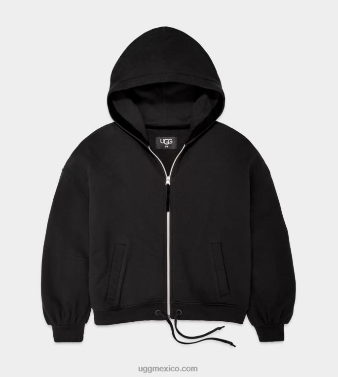 negro 00NF1368 UGG mujer sudadera con capucha y manga de media luna abbi