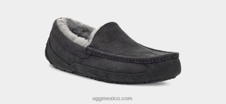 negro 00NF1503 UGG hombres ascot de cuero mate