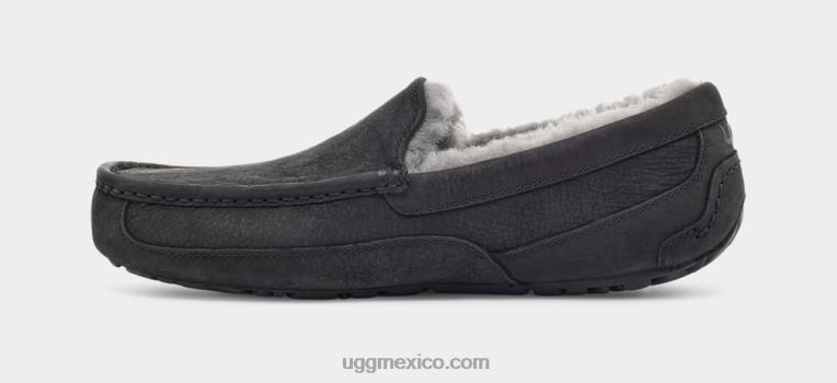 negro 00NF1503 UGG hombres ascot de cuero mate