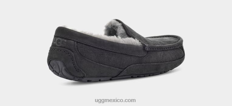 negro 00NF1503 UGG hombres ascot de cuero mate