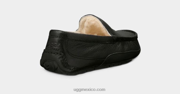 negro 00NF1539 UGG hombres zapatilla de cuero ascot