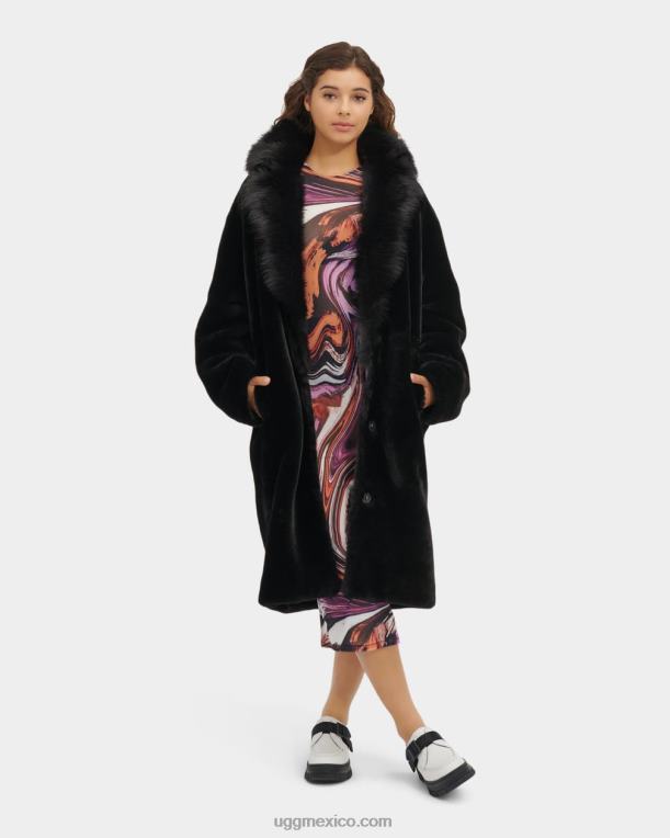 negro 00NF163 UGG mujer abrigo de piel de oveja audree
