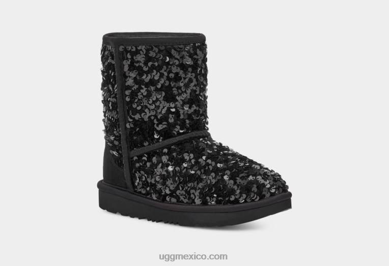 negro 00NF1765 UGG niños lentejuelas gruesas cortas clásicas
