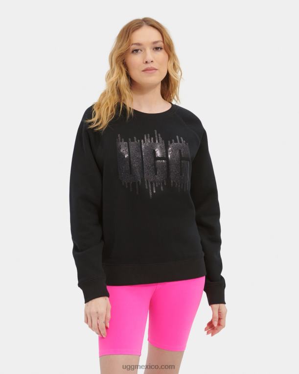 negro 00NF178 UGG mujer logo de lentejuelas madeline