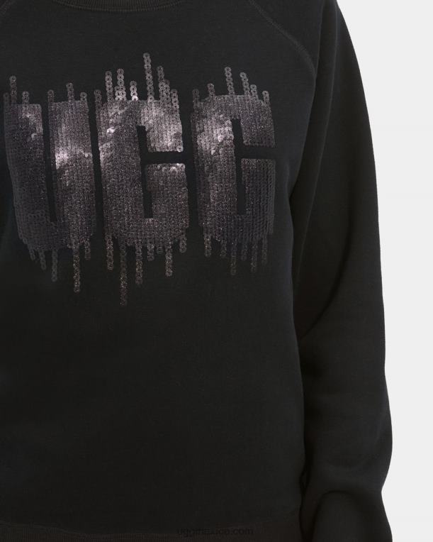 negro 00NF178 UGG mujer logo de lentejuelas madeline