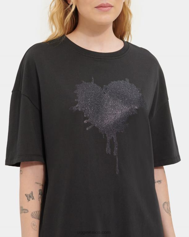 negro 00NF179 UGG mujer gráfico de vestido de camiseta de zoey
