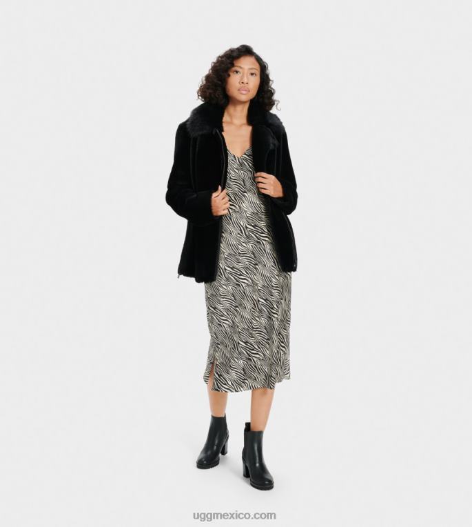 negro 00NF185 UGG mujer chaqueta nadine corta de borrego