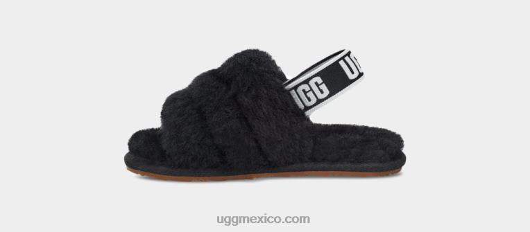 negro 00NF1977 UGG niños pequeños pelusa sí diapositiva