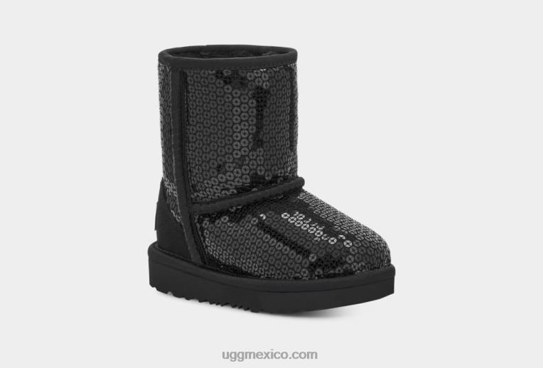 negro 00NF2093 UGG niños pequeños lentejuelas gruesas cortas clásicas