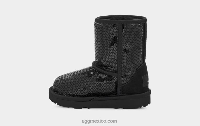 negro 00NF2093 UGG niños pequeños lentejuelas gruesas cortas clásicas