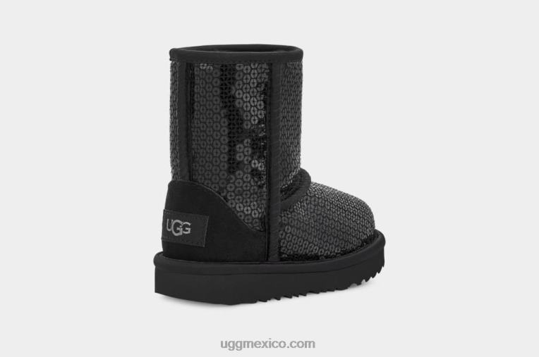 negro 00NF2093 UGG niños pequeños lentejuelas gruesas cortas clásicas