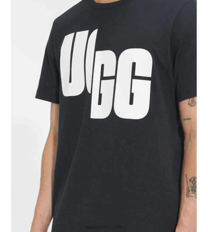 negro 00NF2289 UGG todos los géneros camiseta extragrande con logo chopd