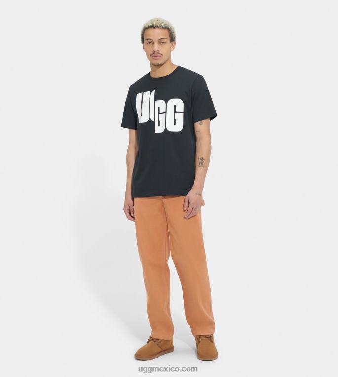 negro 00NF2289 UGG todos los géneros camiseta extragrande con logo chopd
