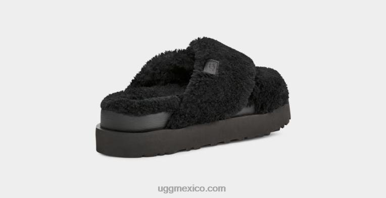 negro 00NF476 UGG mujer tobogán cruzado de azúcar fuzz