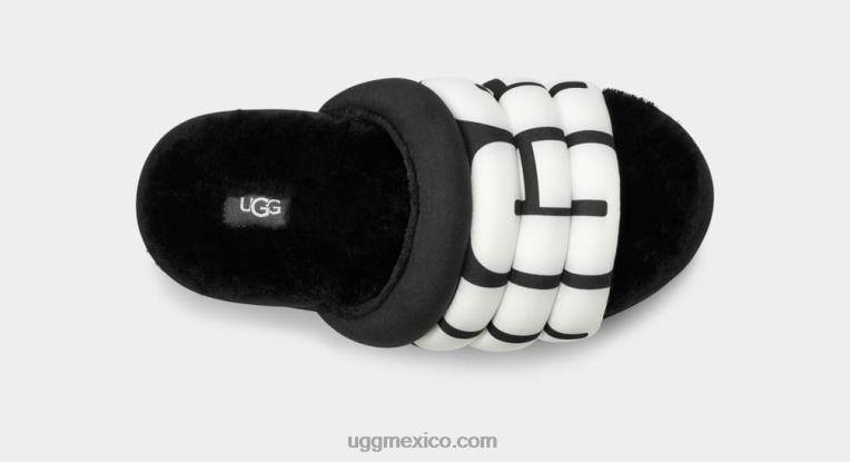 negro 00NF706 UGG mujer logotipo de diapositiva maxi