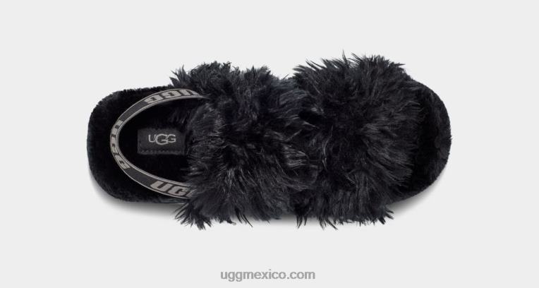 negro 00NF740 UGG mujer sandalia de azúcar de pelusa