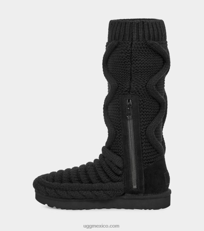 negro 00NF759 UGG mujer bota clásica alta de punto grueso