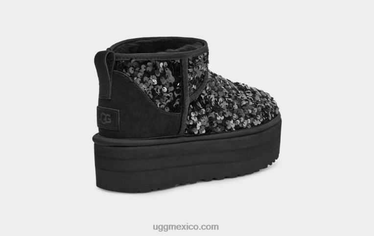 negro 00NF782 UGG mujer Lentejuela ultra mini gruesa