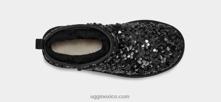negro 00NF782 UGG mujer Lentejuela ultra mini gruesa