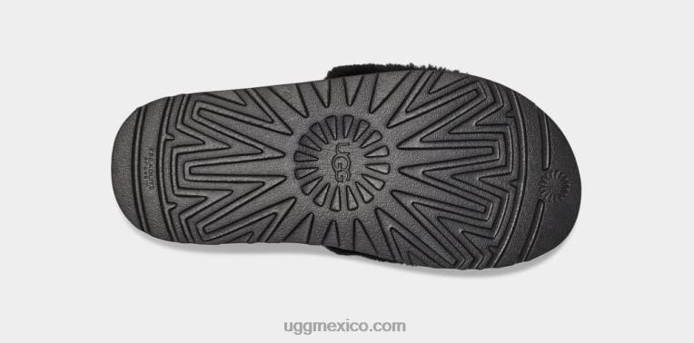 negro 00NF829 UGG mujer tobogán de pelo latón