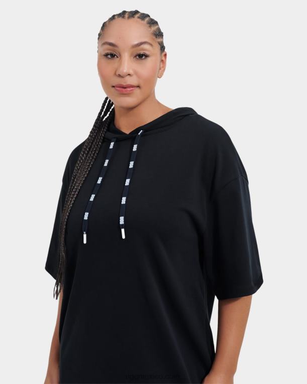negro 00NF920 UGG mujer vestido estilo camiseta con capucha kassey