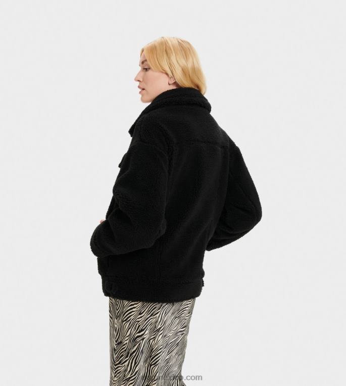 negro 00NF991 UGG mujer chamarra de camionero frankie sherpa
