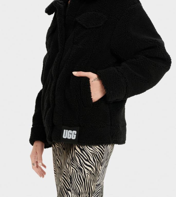 negro 00NF991 UGG mujer chamarra de camionero frankie sherpa