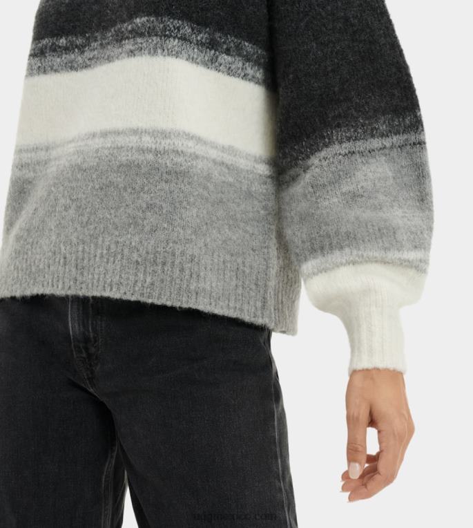 negro multi 00NF2260 UGG mujer suéter alessa con cuello redondo