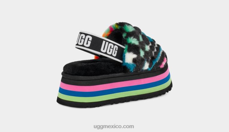 negro multi 00NF58 UGG mujer diapositiva de cheques disco
