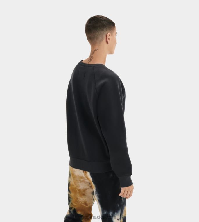 negro/crema 00NF1018 UGG mujer cuello redondo con logo borroso de madeline