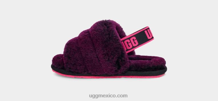 negro/rosa 00NF1996 UGG niños pequeños pelusa sí diapositiva