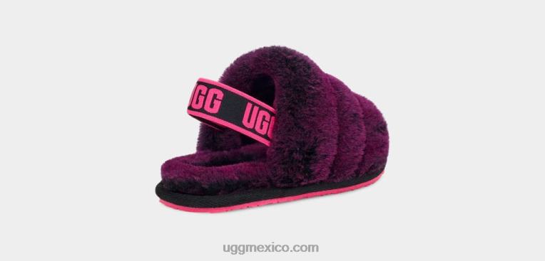 negro/rosa 00NF1996 UGG niños pequeños pelusa sí diapositiva