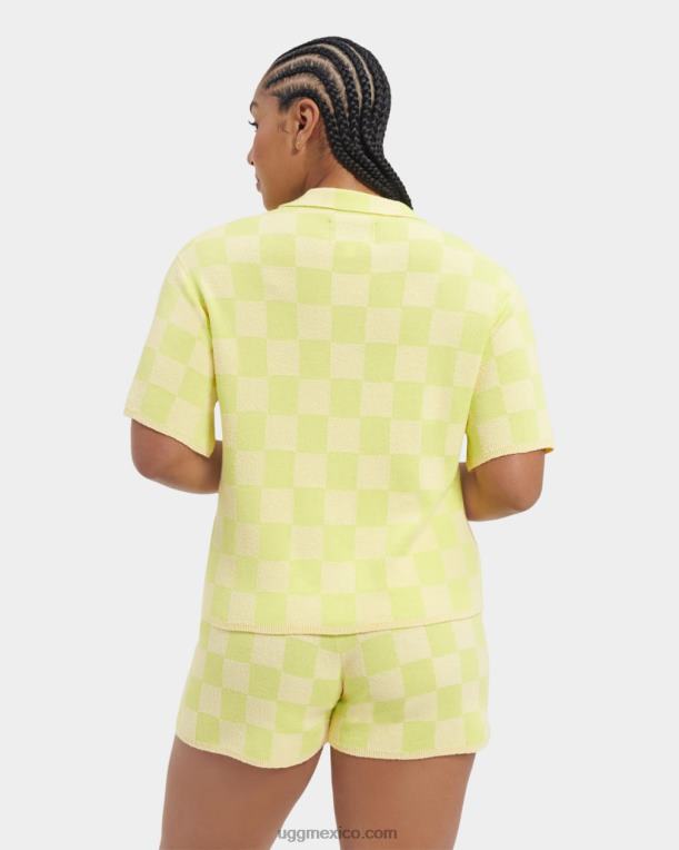 nido de abeja/verde vibrante 00NF971 UGG mujer suéter con botones de jeannie