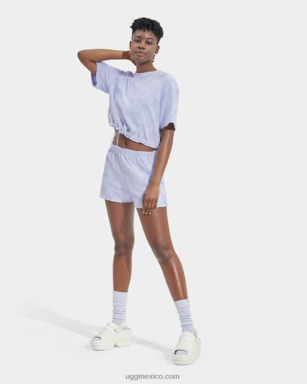 niebla del océano 00NF879 UGG mujer top de manga corta a cuadros teagin