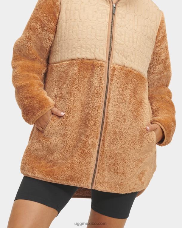 oo largo 00NF86 UGG mujer chaqueta sherpa de nailon makayla